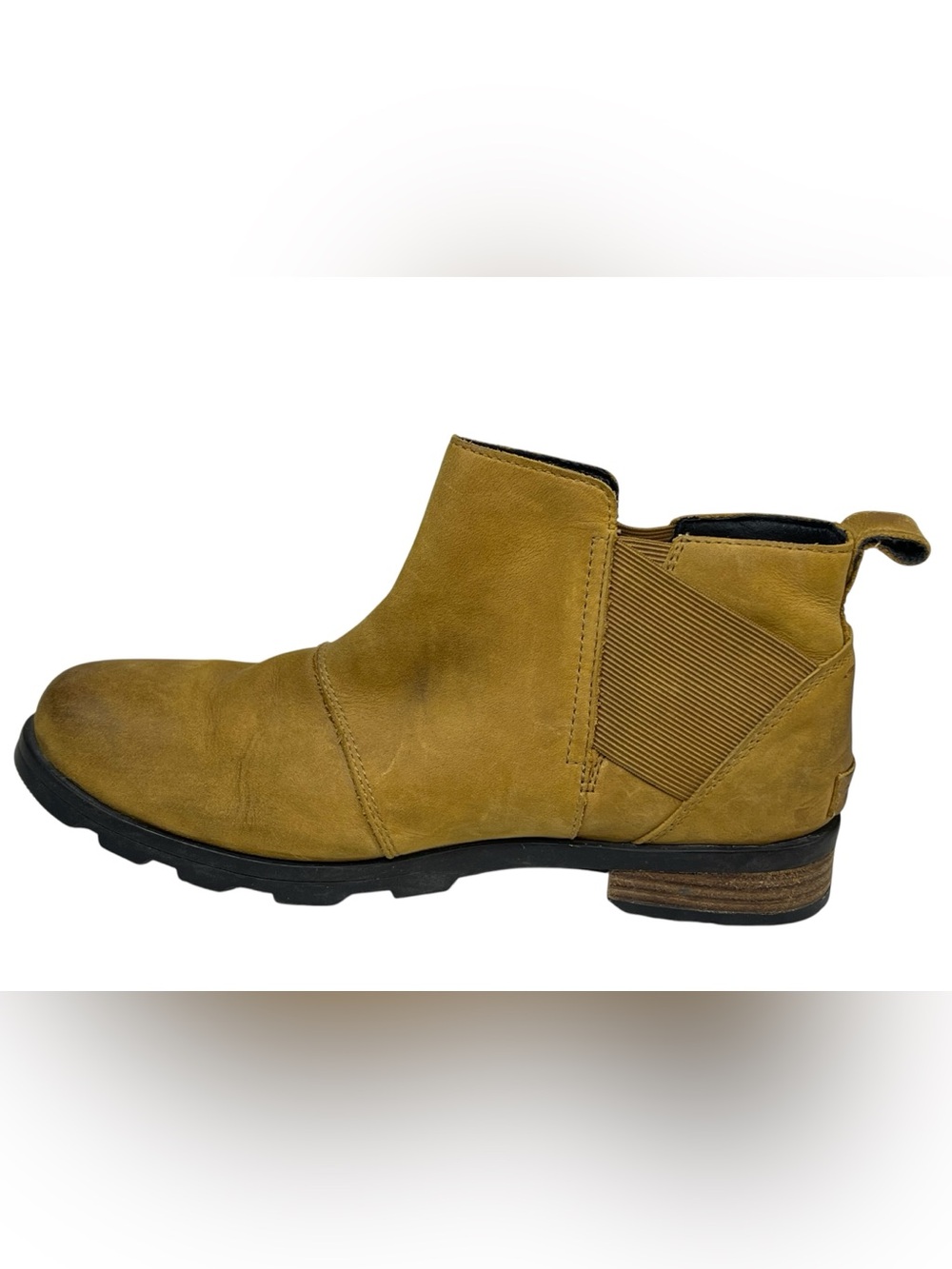 SOREL Emelie Chelsea Boots Waterproof Camel Brown Leather Women’s Size 10.5 - Picture 7 of 11